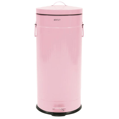 Charles Bentley Retro 30L Pedal Bin - Pink